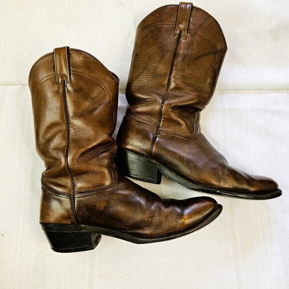 VTG Abilene Men's Brown Cowboy Casual Western Work Boots 6424 Size 11EE - Picture 4 of 6